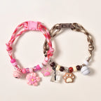 Pet Beaded Necklace Accessories, Skin-friendly Rope Neck Collar, Dog and Cat Bell Collar To Prevent Getting Lost