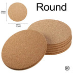 10PCS Cup Mat Natural Round Wooden Pad Durable Non-Slip Cork Coaster Tea Coffee Mug Drinks Holder for Table Decor DIY Tableware