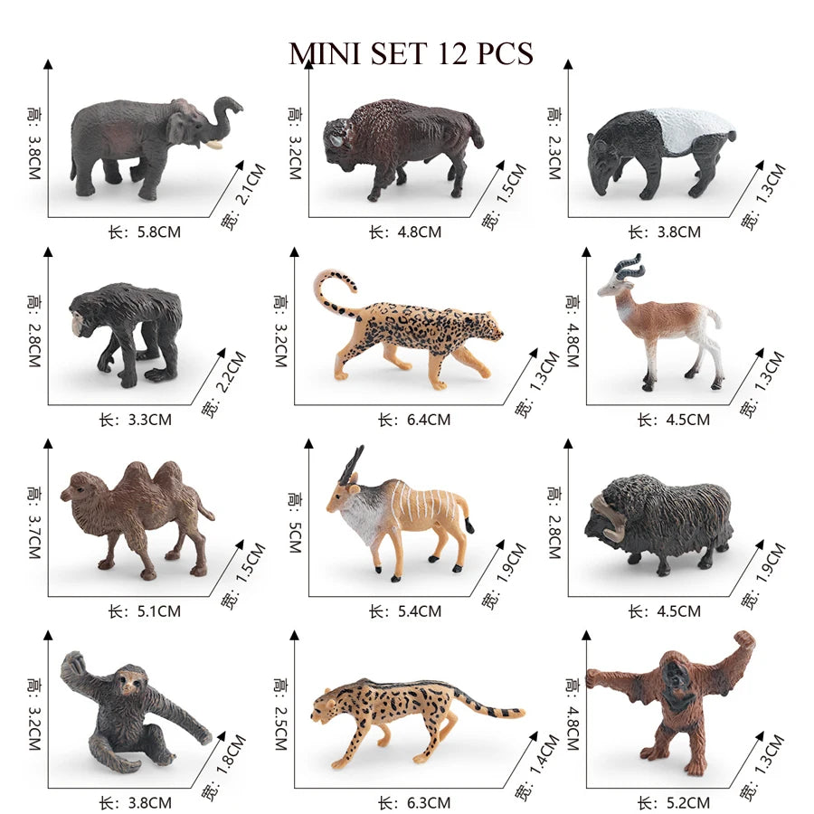 Mini Farm & Wildlife Animal Figurine Set