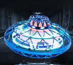 Intelligent sensor flying saucer toy, colorful LED light hovering flying device, rechargeable indoor and outdoor children's play toy.