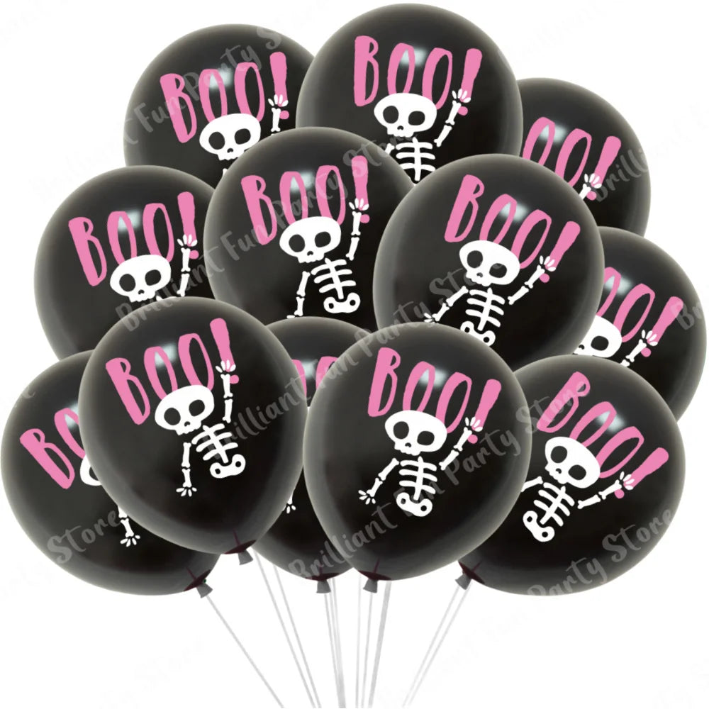 Halloween Balloons 12 Inch Black Orange White Pink Latex Balloon for Halloween Holiday Events Party Favors Supplies Decoration