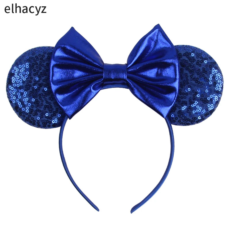 Embroidered Sequin Ears Bow Headband for Women & Girls