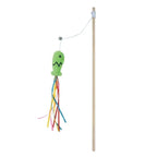 Natural Wooden Cat Teaser Wand for Interactive Indoor Cat Play