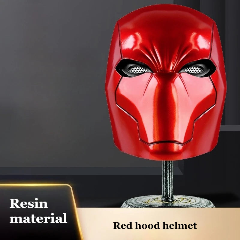 Red Hood Helmet Cosplay Superheroes Mask for Man Helmet Resin Halloween Masks Carnival Masquerade Costume for Adult Face Masks
