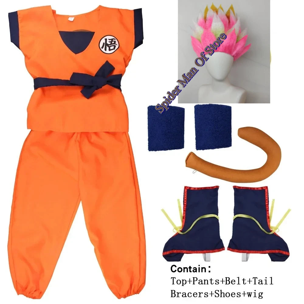 Son Goku Anime Cosplay Costume Set – Kids & Adult Outfit