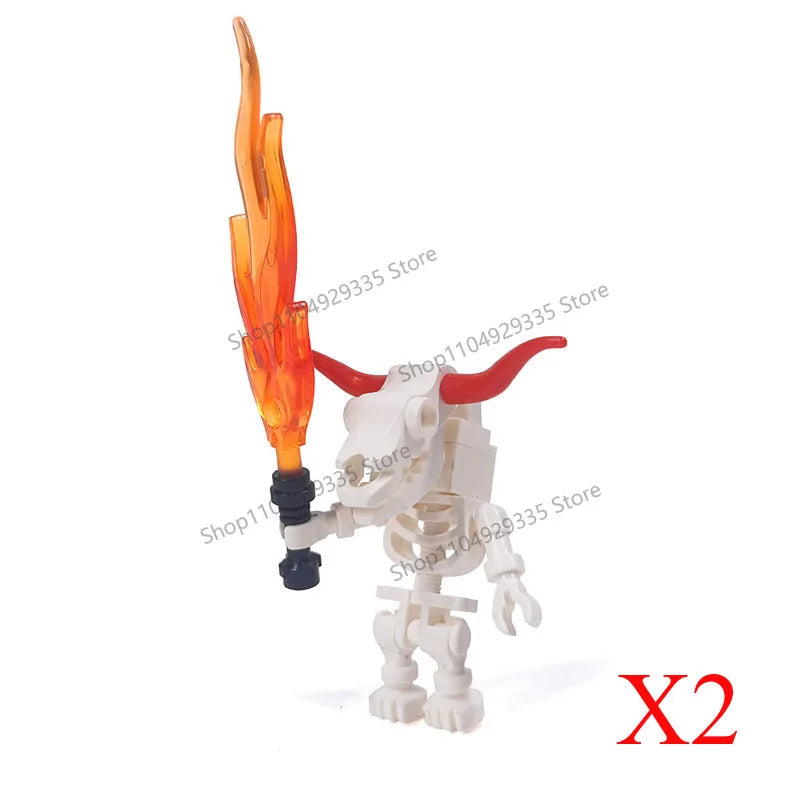 Halloween Scene Building Blocks Skeletons Ghosts Army King Assembled Charactesrs Figures DIY Accessories Bricks Toys Kids Gifts