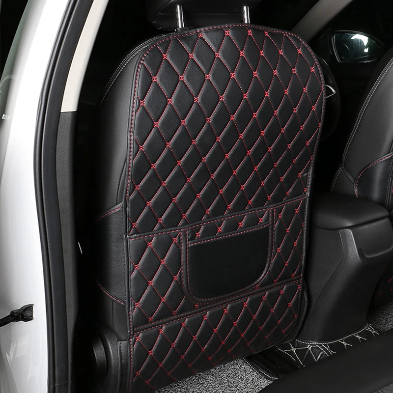 New PU Leather Car Anti-Kick Mats Auto Seat Back Protector Cover For Children Car Back Seat Anti-Dirty Pad Car  Accessories