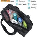 Portable Mesh Shower Storage Bag Large Capacity Travel Toiletry Organizer