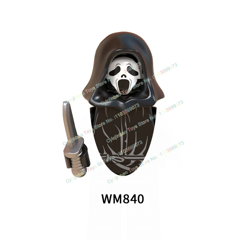 WM6075 WM6101 WM6102 Horror Movie Action Figure Building Blocks Halloween Series Character Accessories Model Brick Toys For Kids