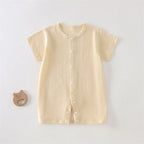 Baby Short Sleeved Jumpsuit Summer Newborn Breathable Mesh Air Conditioning Suit Boys Girls Infant Thin Sleepwear Crawling Suits