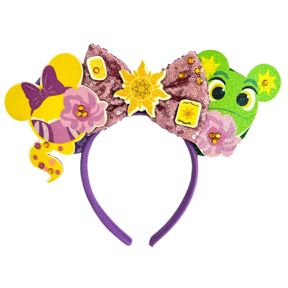 Mouse Ears Sequin Bow Cosplay Headband for Women & Adults