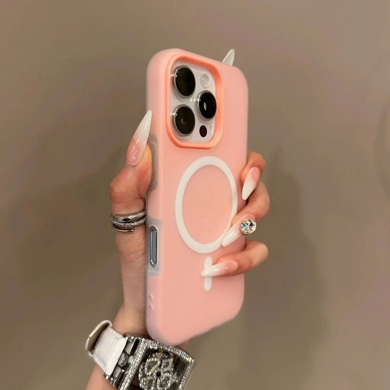 Luxury Candy 2 IN 1 For Magsafe Case for iPhone 18 17 16 15 14 Plus 13 11 12 Pro Max Air Magnetic Wireless Charge Bumper Cover