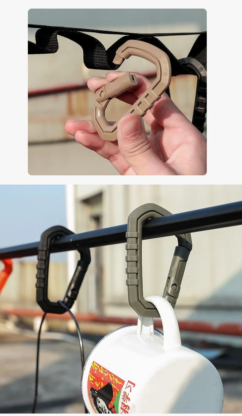 Tactical MOLLE Carabiner Clip EDC Keychain for Camping Gear