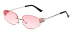 Rimless Oval Oversized Gradient UV400 Sunglasses for Women