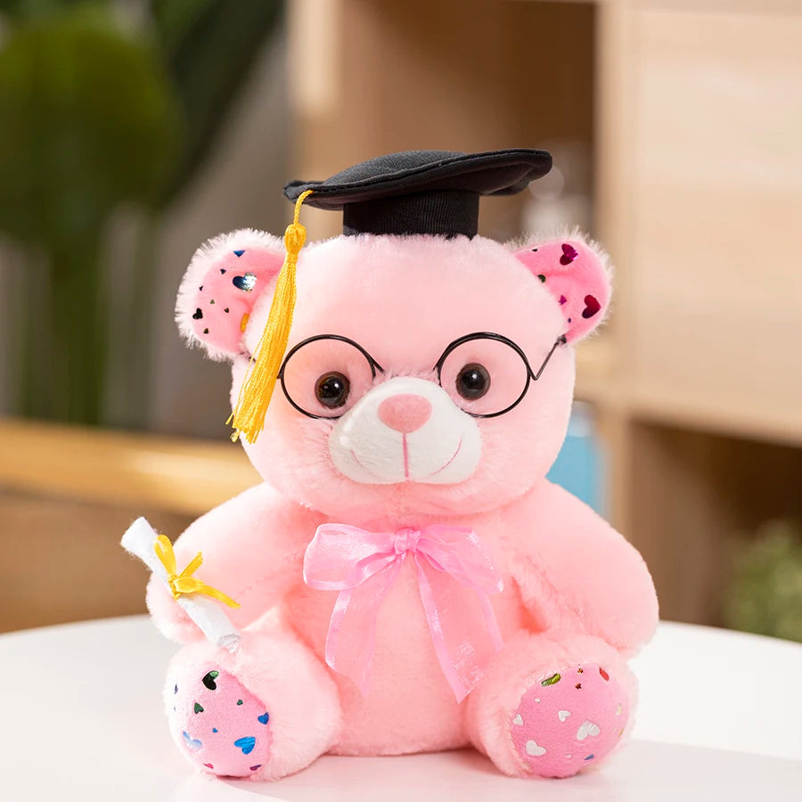 Graduation Bear Plush Toy Cute Teddy Bear Soft Doll Boys Girls Students Graduation Gift