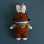 Cute Mushroom Rabbit Crochet Keychain Bunny Bag Charm