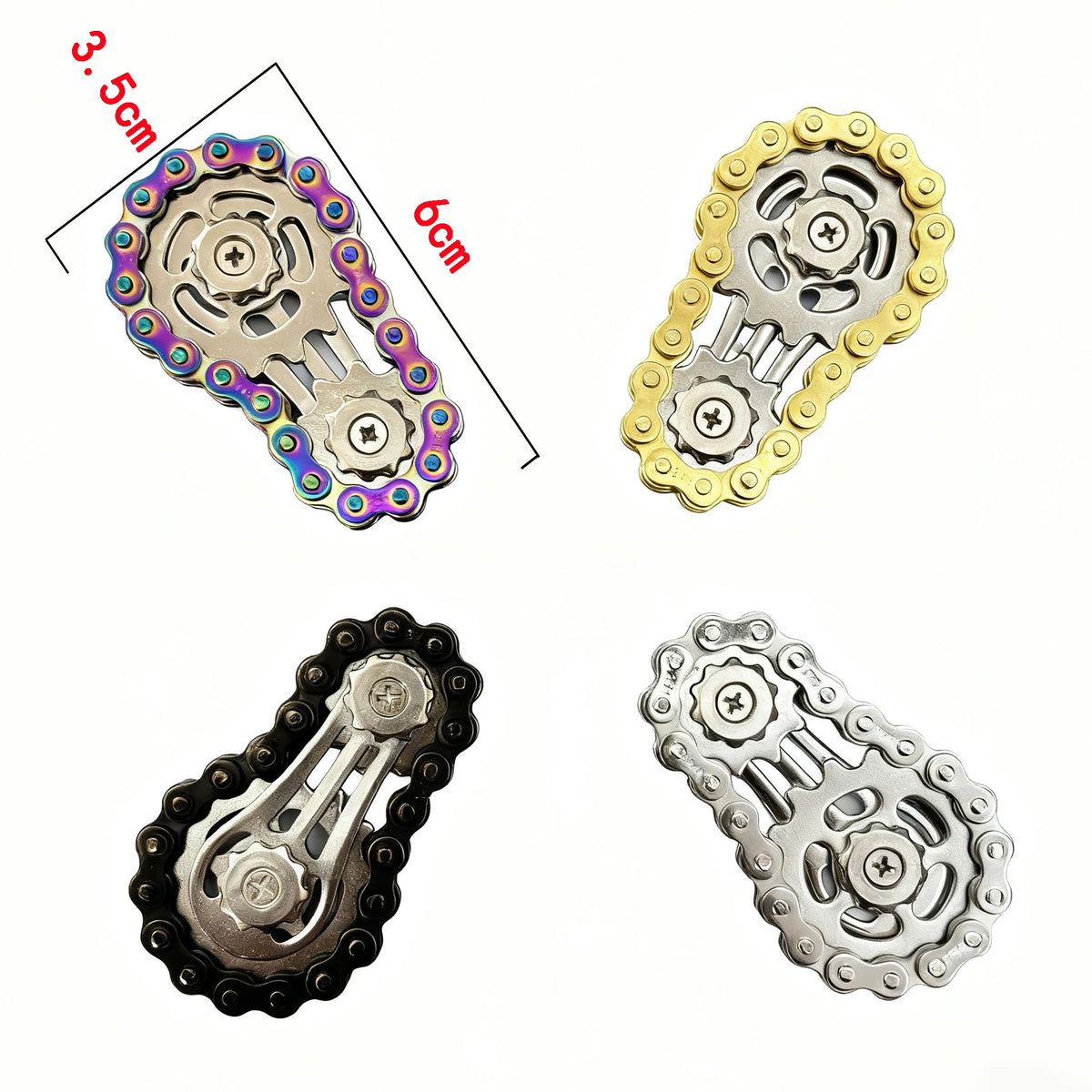 Metal Gear Bike Chain Fidget Spinner Flywheel Stress Relief Toy