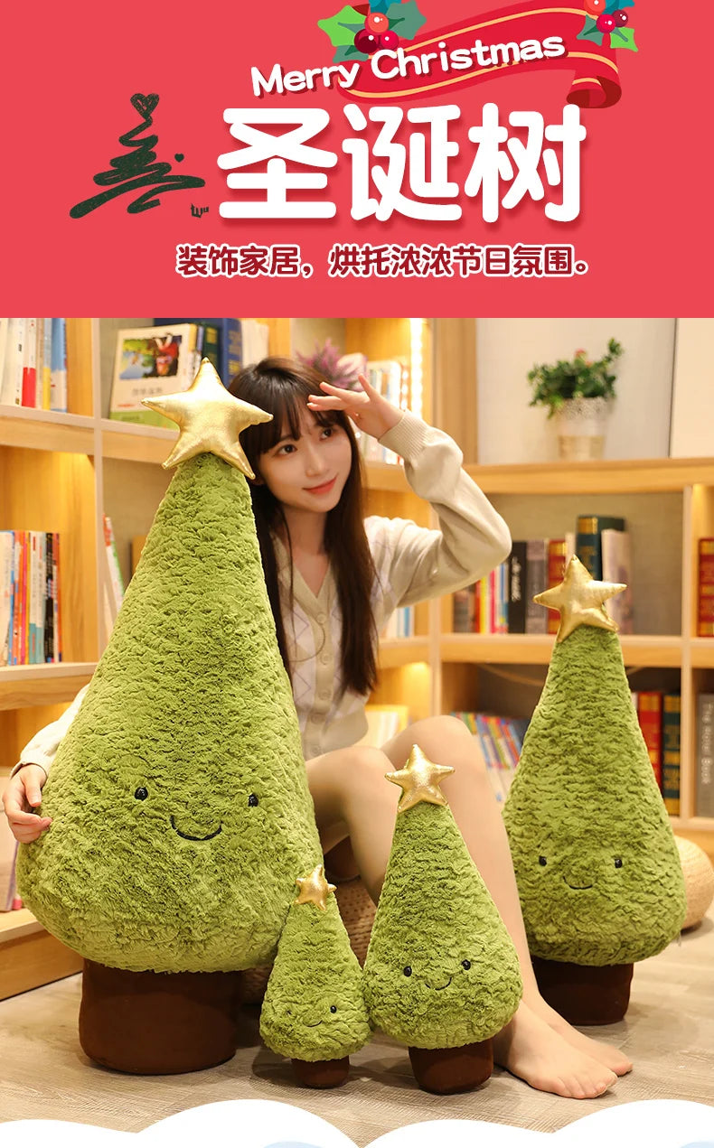 Christmas Tree Plush Toy Pillow – Cute Festive Stuffed Cushion