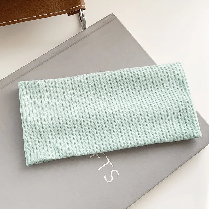 Autumn and Winter Wide Edge Elastic Women Hairband Makeup Wash Face Headband Sports Knitted Headpiece Headband