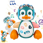 Musical Penguin Baby Crawling Toy Interactive Light Up Learning Toy