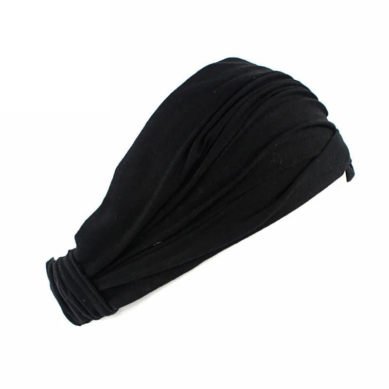 Wide Cotton Knotted Sports Headband for Women