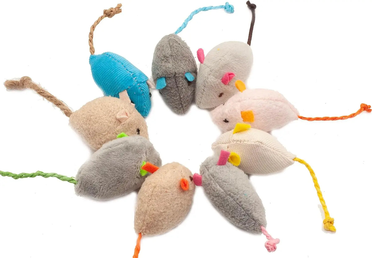 Catnip Rattle Faux Fur Cat Mouse Toys for Indoor Interactive Play