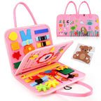 Montessori Busy Board Sensory Learning Toy for Preschool Kids