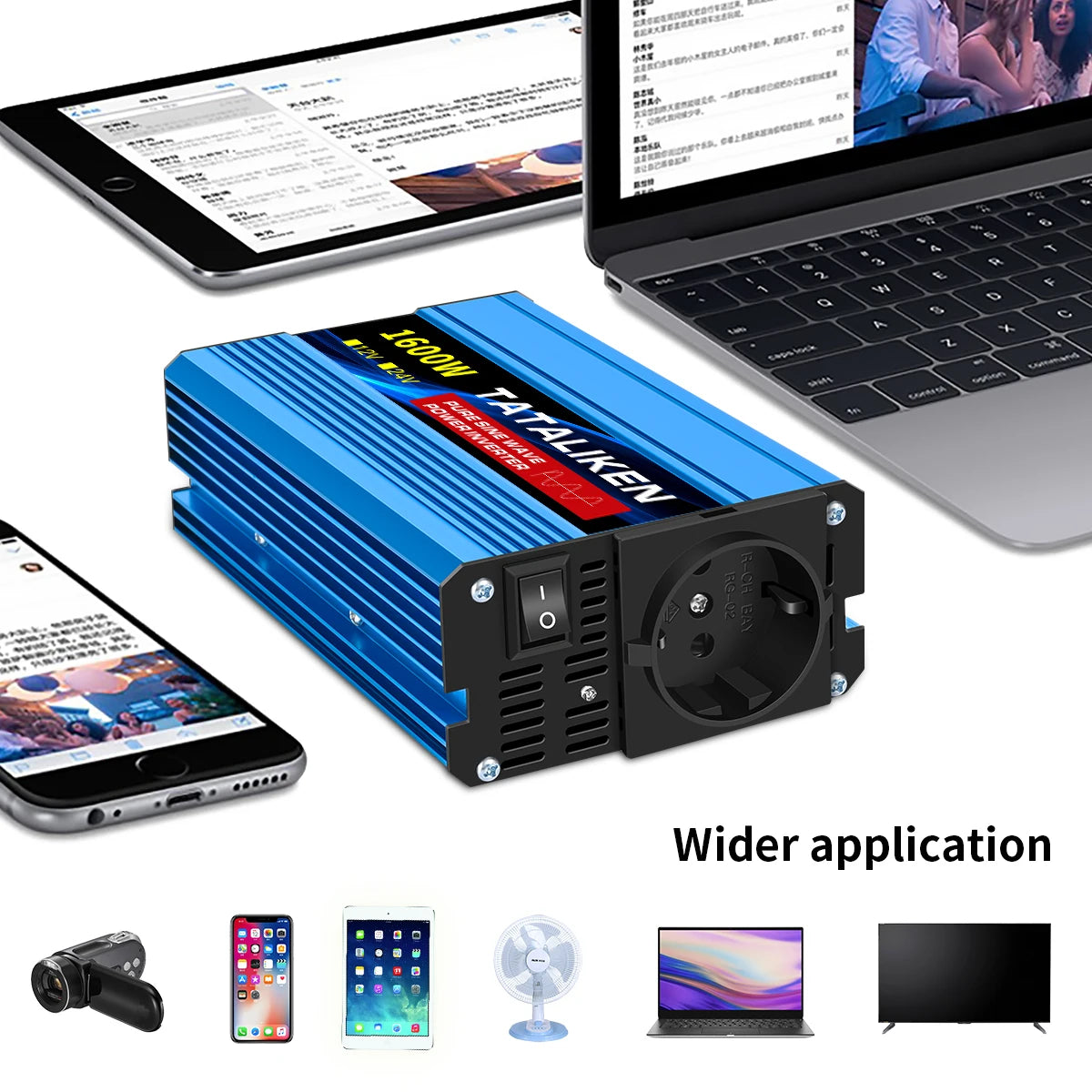 3000W DC 12V to AC 220V 50hz Pure Sine Wave Inverter Power Inverter Charger  Adapter Universal Socket