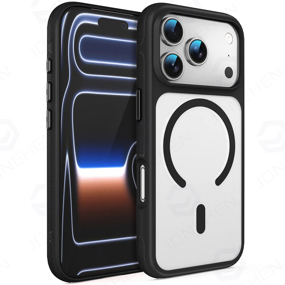 Magnetic Frosted For Magsafe Shockproof Case For iPhone 18 17 16 Pro 15 14 13 Max Translucent Wireless Charge Anti-fall Cover