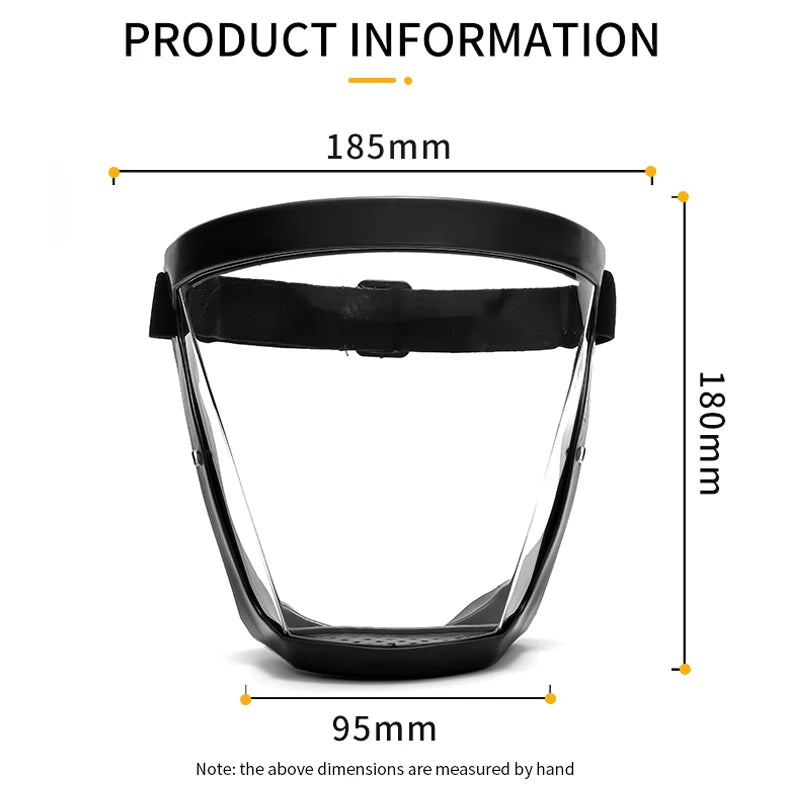 Transparent Kitchen Face Shield Anti-Fog Protective Visor for Cooking