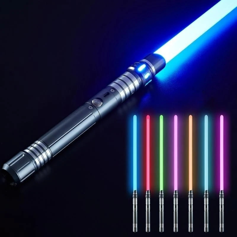 RGB EMetal Lightsaber Dueling Smooth Swing Sword Sabre De Luz 14  Color Changing with Sounds  Flashing Toy