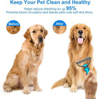 Pet Dematting Comb for Dogs & Cats, Knot Remover Grooming Tool with Stainless Steel Blades, Detangling Brush for Matted Tangled Hair, Professional Pet Grooming Rake for Long Haired Pets