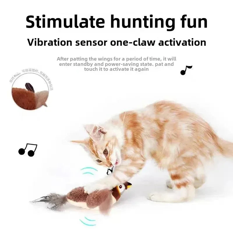 Interactive Electric Bird Cat Toy with Catnip for Indoor Play