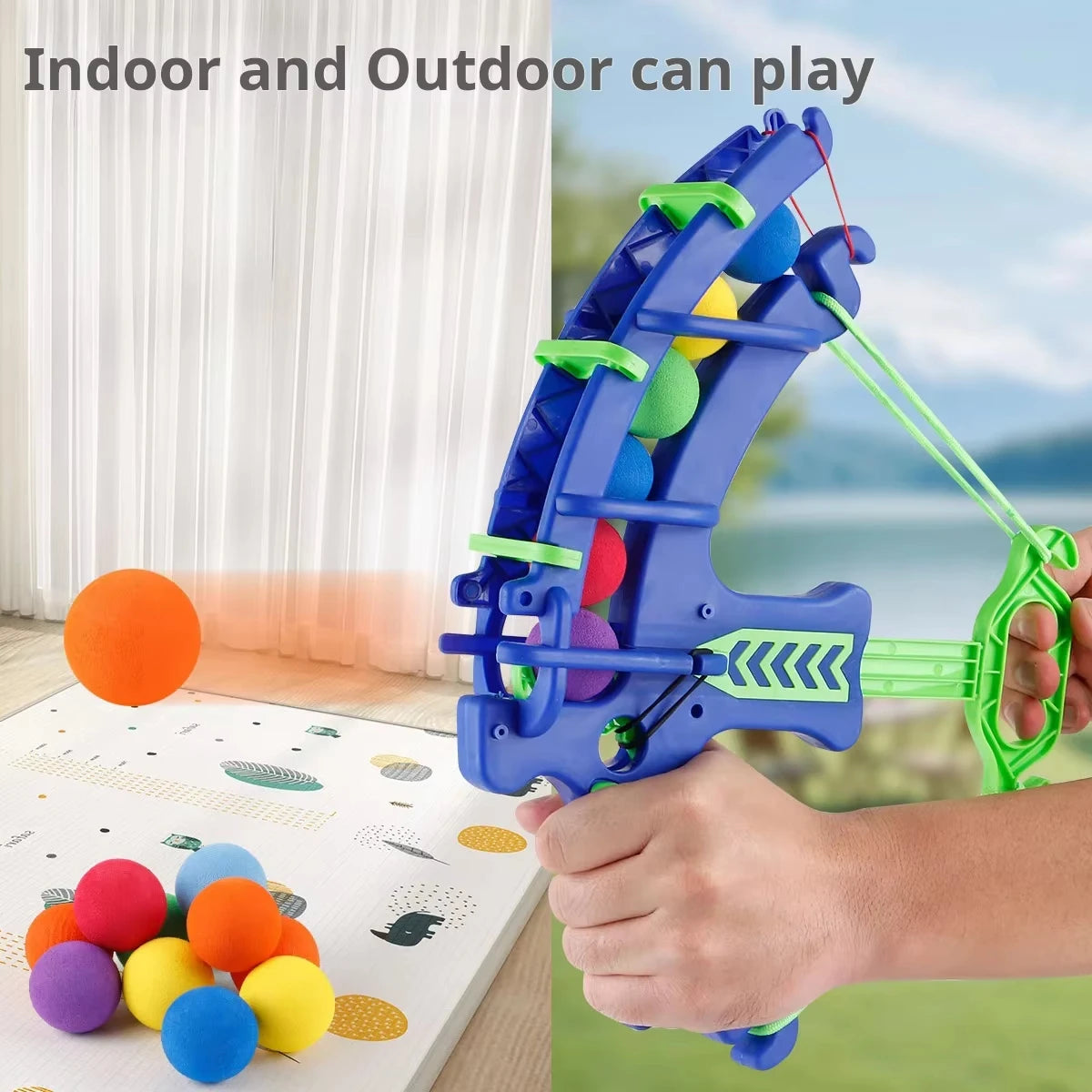 Slingshot Target Sticky Ball Bow Target Montessori Educational Toy Arrow Set Throw Sport Outdoor Fidget Game