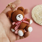 Cute Couple Bear Crochet Keychain Animal Bag Charm