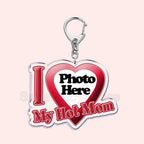 Custom Text I Love My Boyfriend Girlfriend Keychains Key Chain Photo Wife Hot Mom Dad King Queen Idol Baby Family Keychains Gift