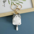Cute Crochet Kitten Keychain Smiling Cat Bag Charm
