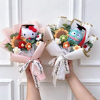 Cartoon Anime Series Hellokitty Kulomi Plush Toys Creative Graduation Bouquet Children's Day Birthday Graduation Gifts For Kids