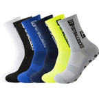 6Pairs/Lot FS Football Socks New Style Round Silicone Suction Cup Grip Anti Slip Soccer Socks Sports Men Baseball Rugby Socks