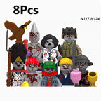 Novel Horrible Movie Halloween Pumpkin Witch Nun Vampire Zombies Building Blocks Mini Action Figure Toys