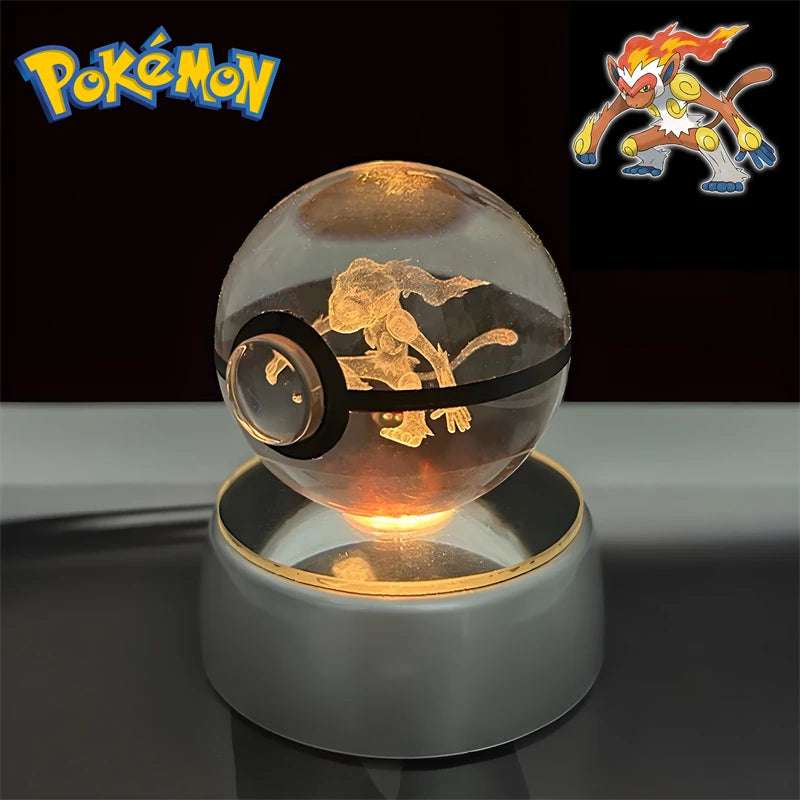 Pokémon 3D Crystal Poké Ball LED Night Light Collectible Figure