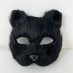 Faux Fur Fox Tail Cat Wolf Cosplay Costume Set with Plush Mask Fluffy Paw Gloves for Halloween And Christmas Party Accessories