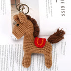 Handmade Crochet Horse Keychain Bag Charm Knitted Animal Pendant