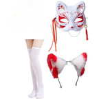 2025 Halloween Costume de Cosplay en forme de renard, Kimono rouge et blanc, vêtements de Style japonais, tenue pour filles,