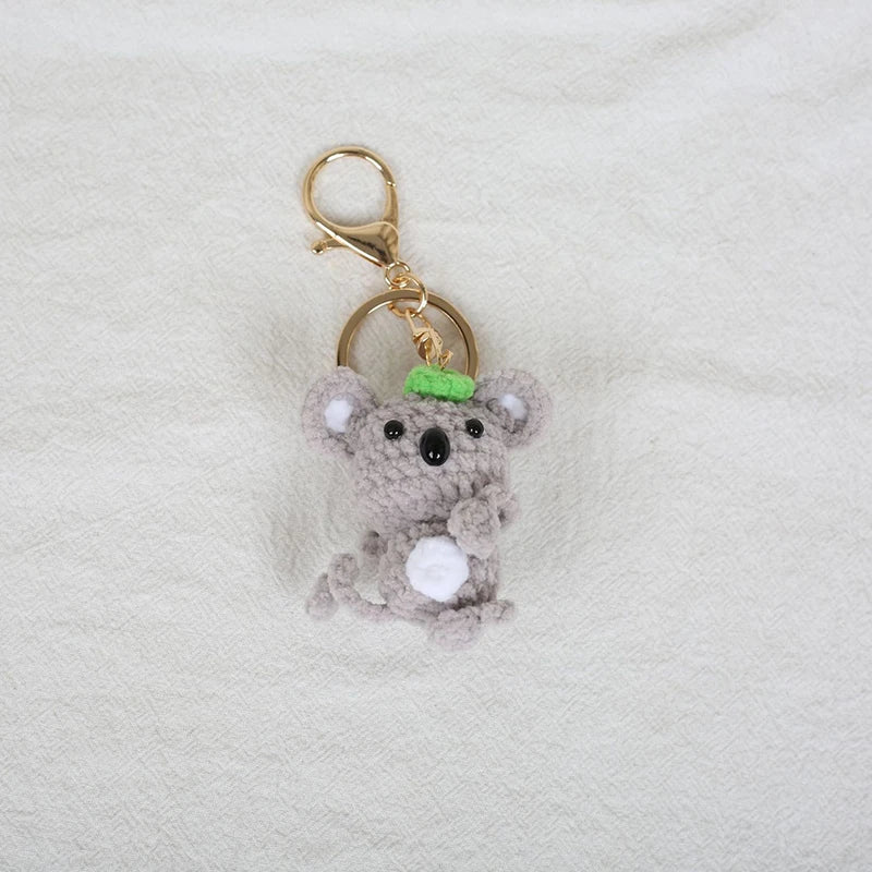 Mini Animal Crochet Keychain Cute Knitted Doll Keyring