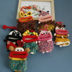 Funny Fruit Sausage Mouth Crochet Keychain Key Holder