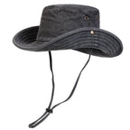 Men's Washed Wide Brim Bucket Hat for Outdoor Sun Protection