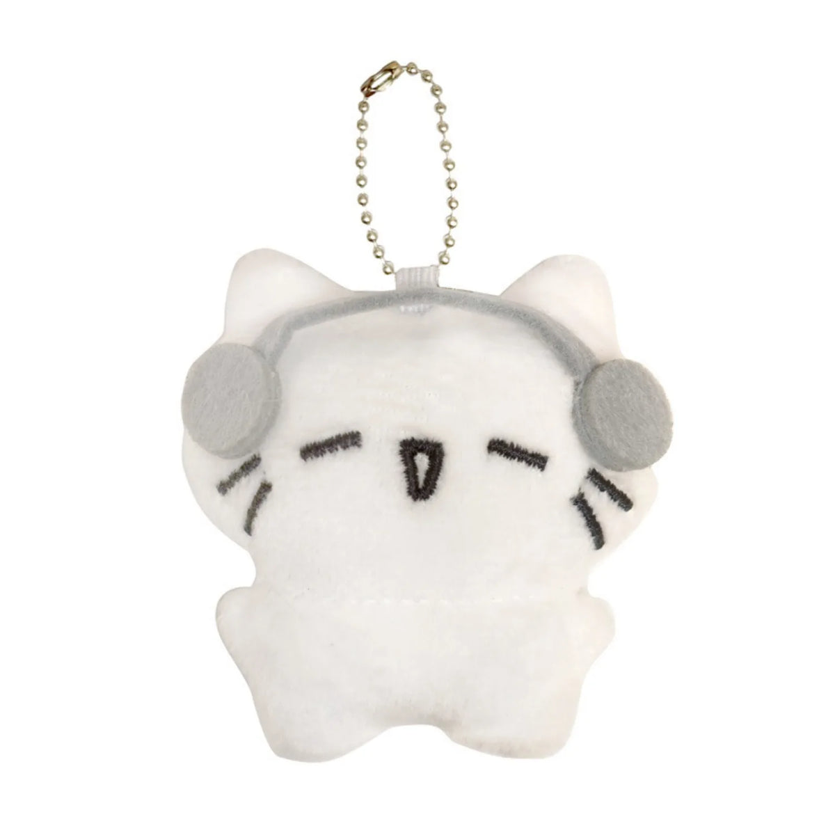 Cute Headphone Cat Plush Keychain Bag Charm for Girls and Kids
