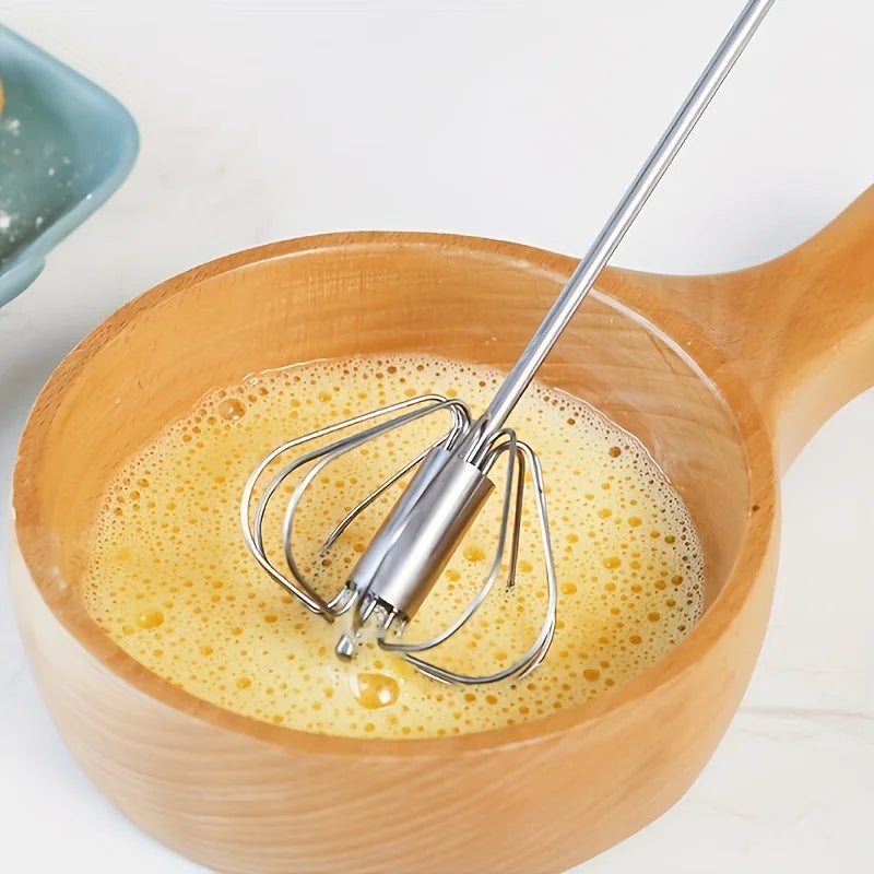 Stainless Steel Semi Automatic Egg Beater – Manual Push Whisk Mixer