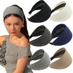 Wide Knitted Cotton Headband with Teeth for Women